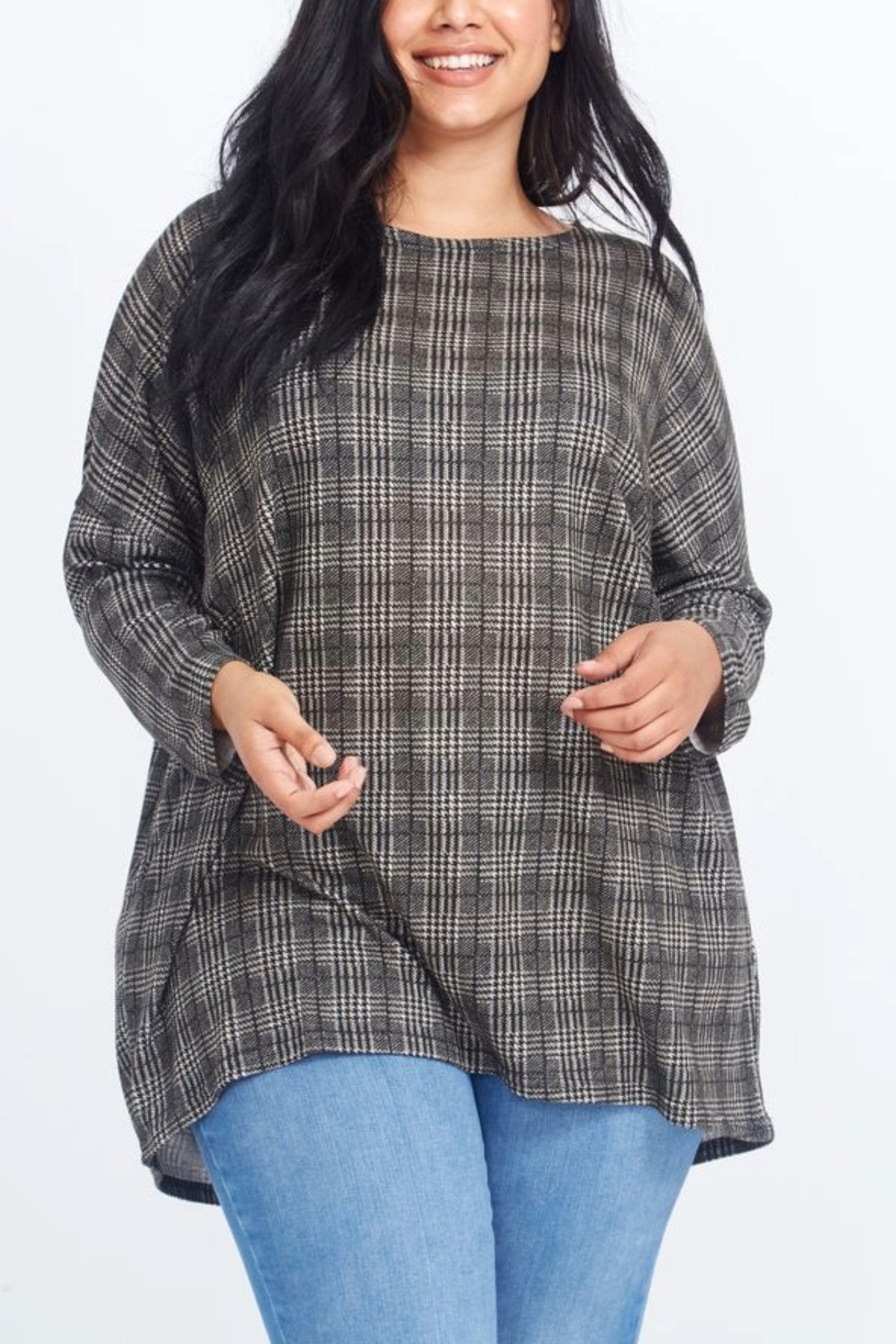 Curve Check Batwing Top