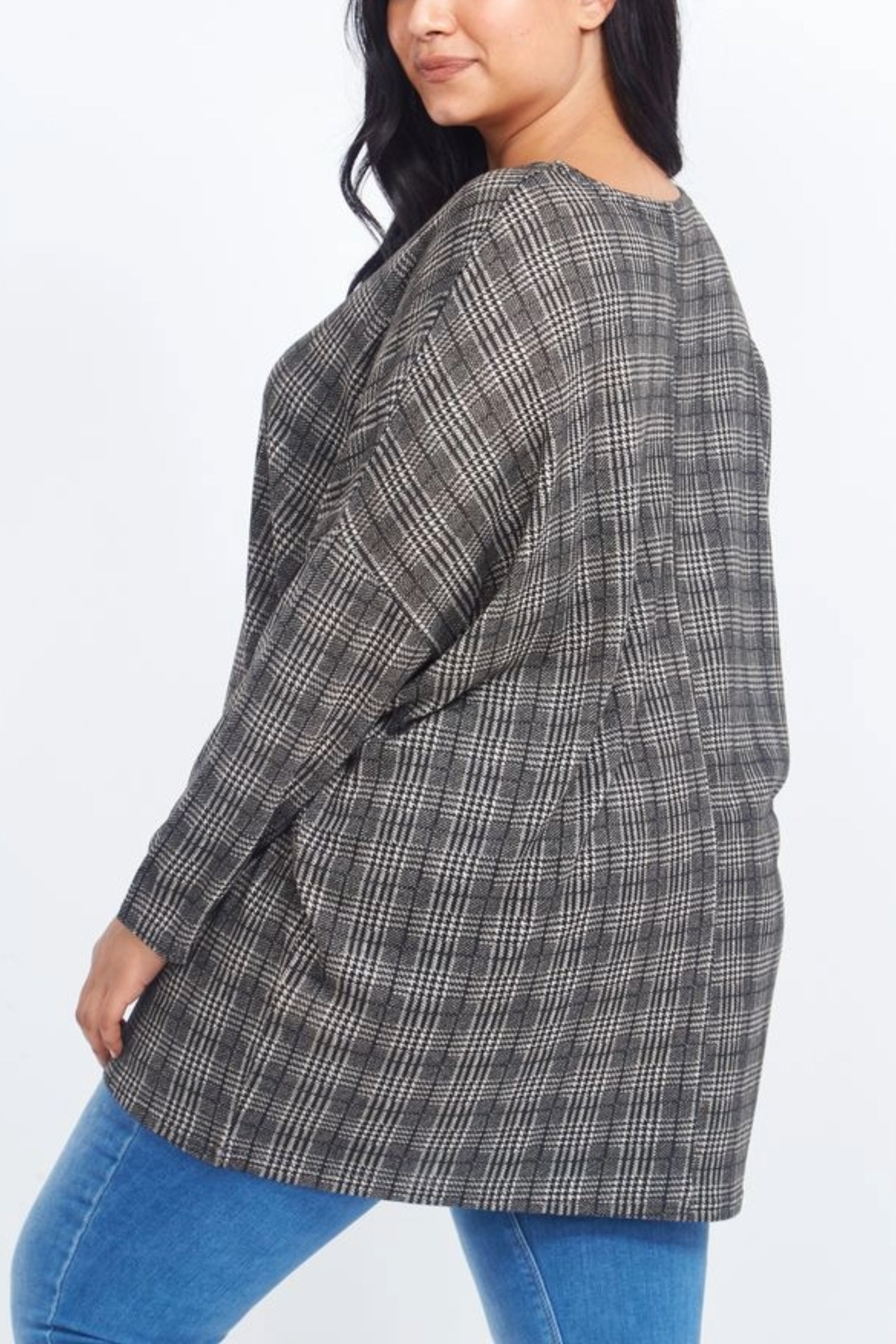 Curve Check Batwing Top