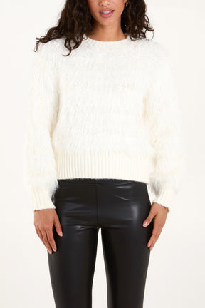 Sparkly & Fluffy Crew Neck Jumper