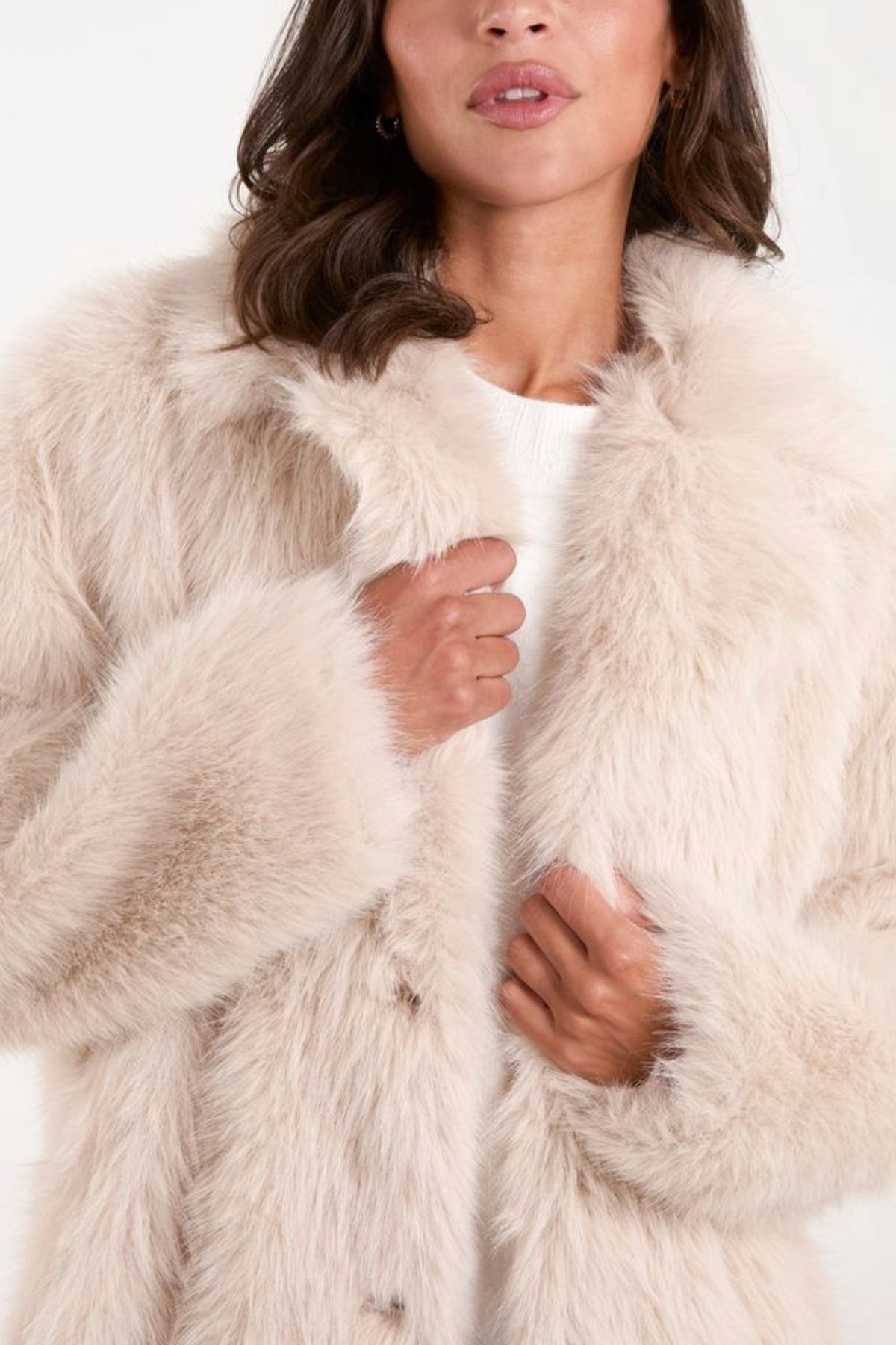 Soft Faux Fur Pocket Coat