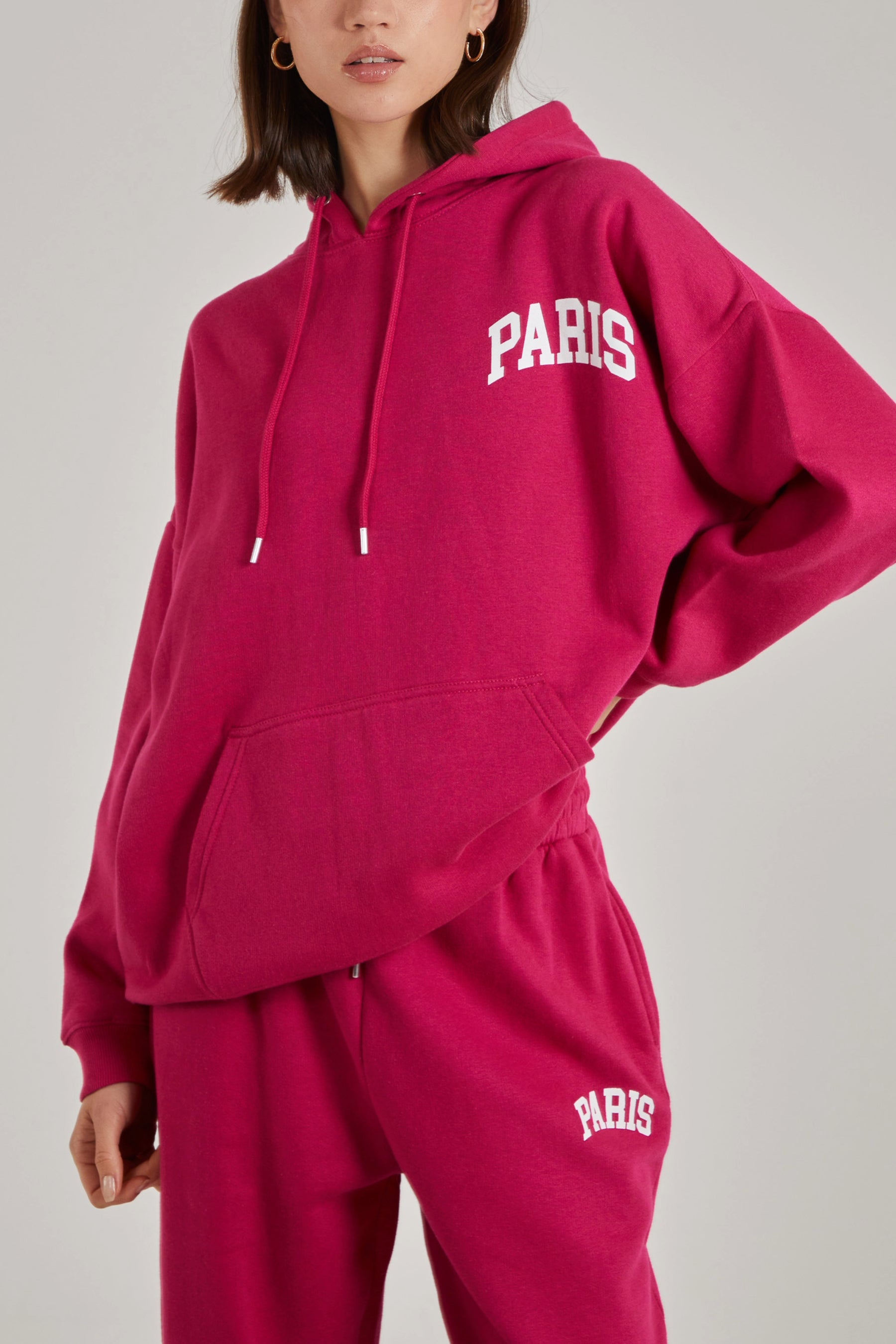 'Paris' Logo Drawstring Hoodie