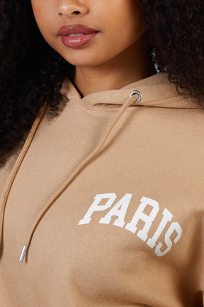 'Paris' Logo Drawstring Hoodie