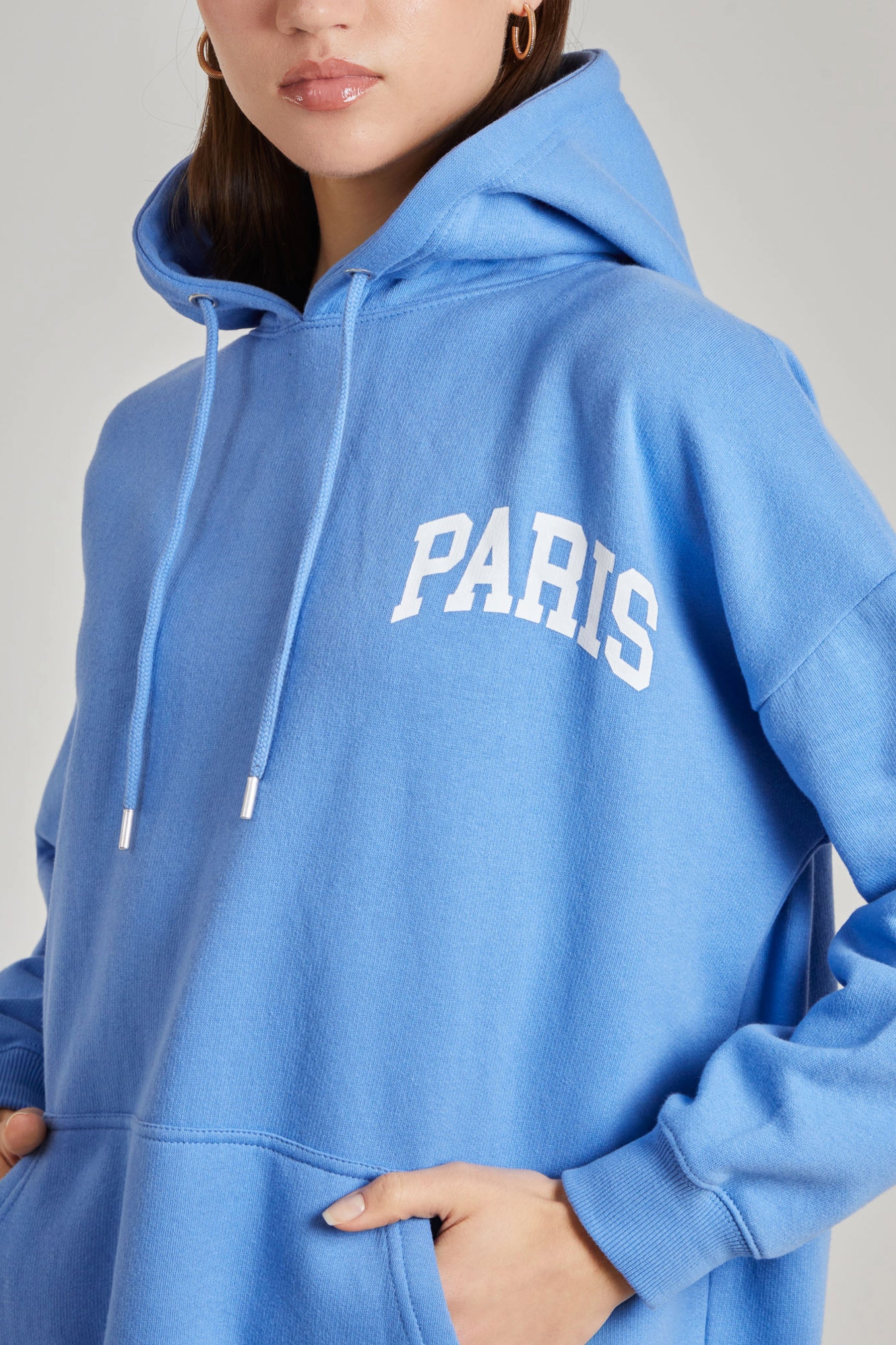 'Paris' Logo Drawstring Hoodie