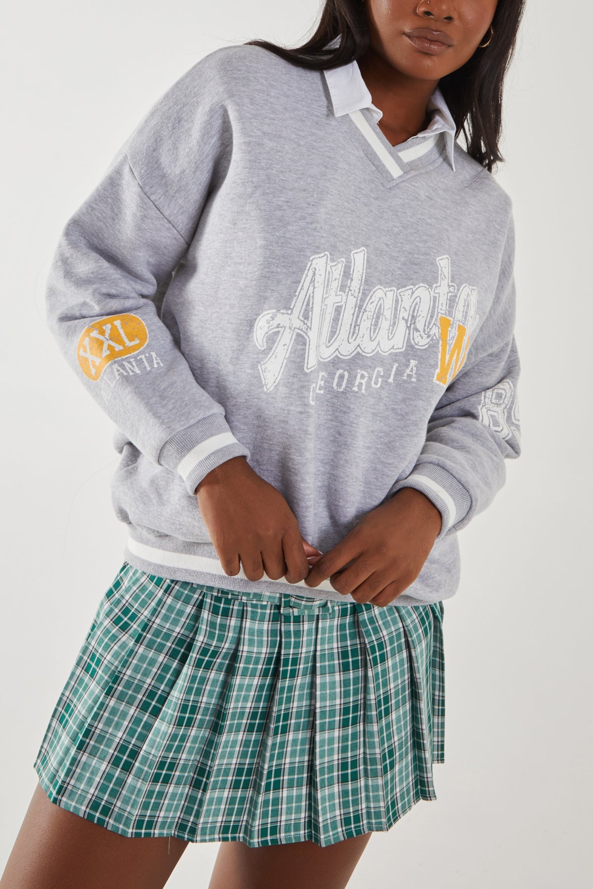 'Atlanta' Logo Baseball Shirt Jumper