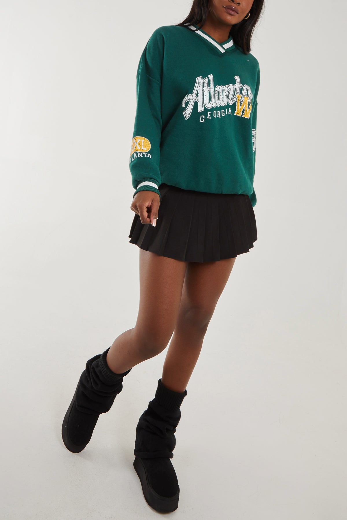 'Atlanta' Logo Baseball Shirt Jumper