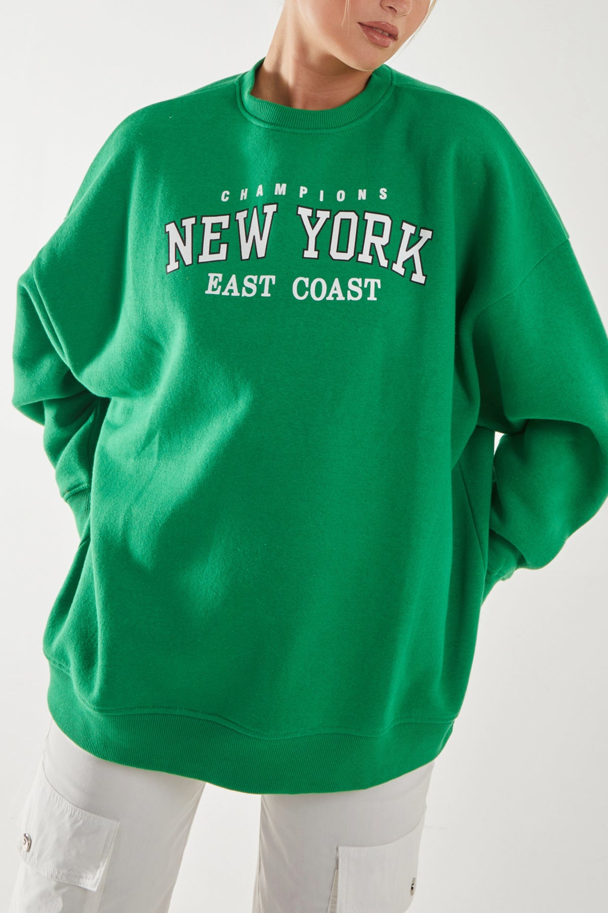 'New York' Logo Round Neck Sweatshirt