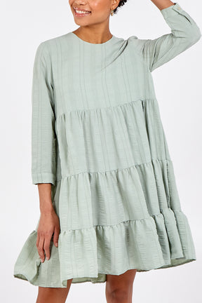 Textured Tiered Smock Dress