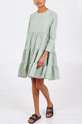 Textured Tiered Smock Dress