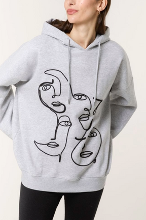 Abstract Face Hoodie