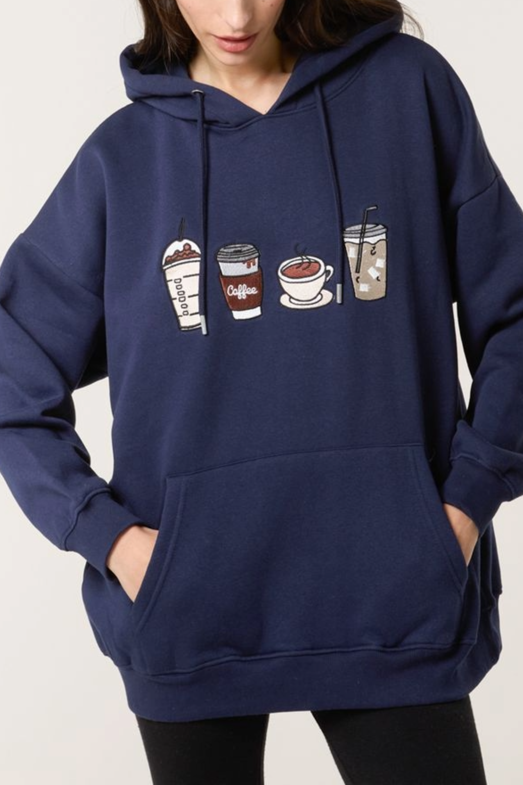 Coffee Embroidered Hoodie