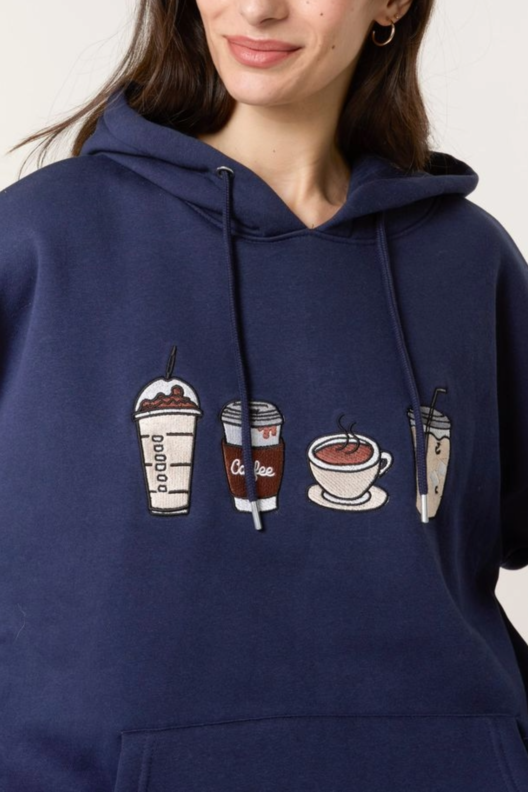 Coffee Embroidered Hoodie