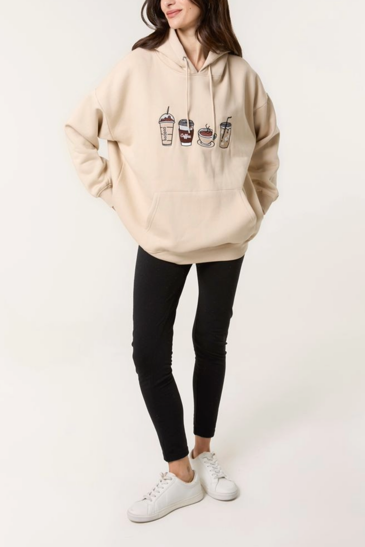 Coffee Embroidered Hoodie