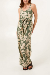 Floral Print Tie Front Jumpsuit