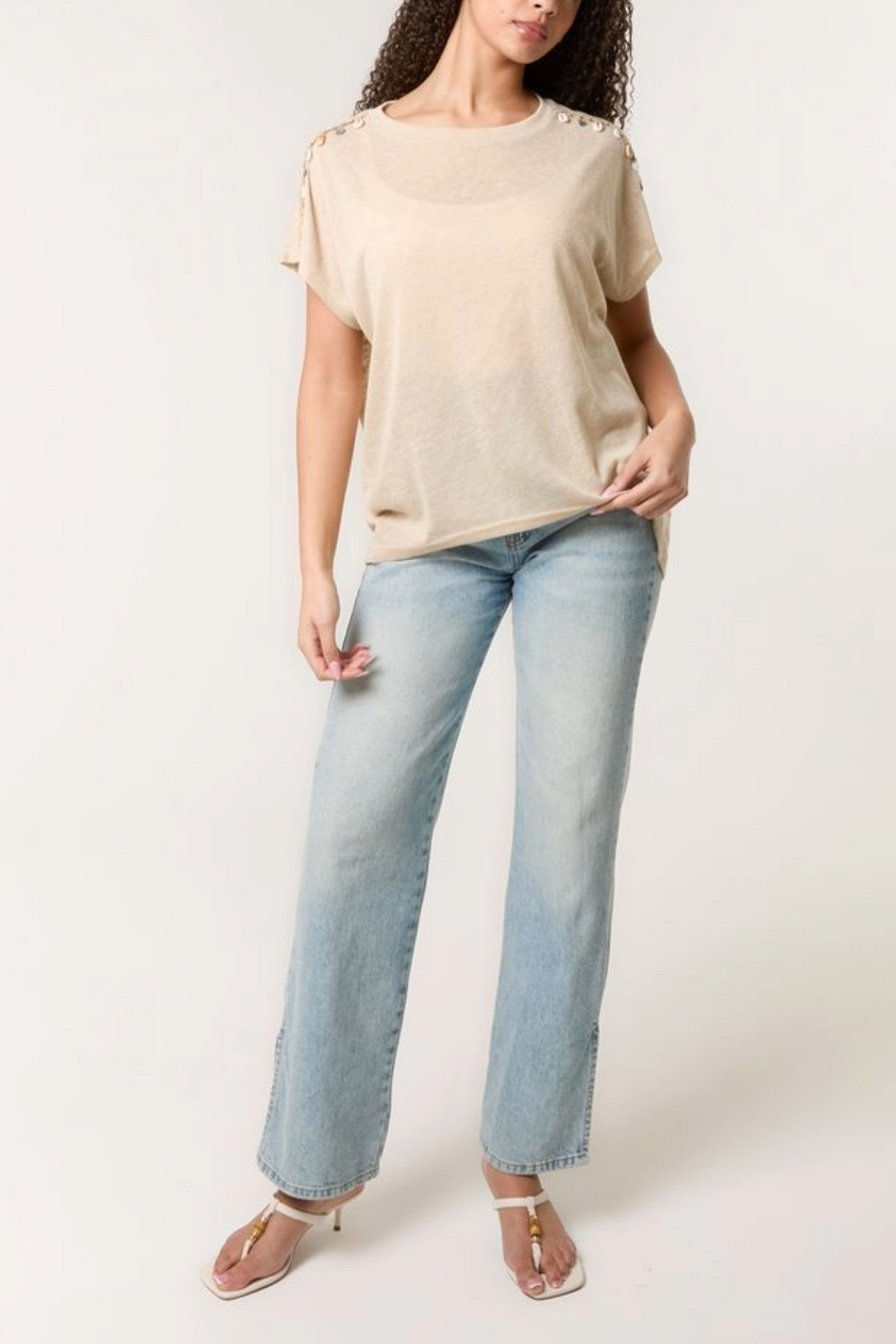 Shell Trim Sleeve T-Shirt