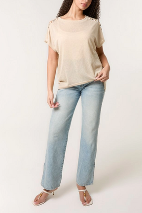 Shell Trim Oversized Top