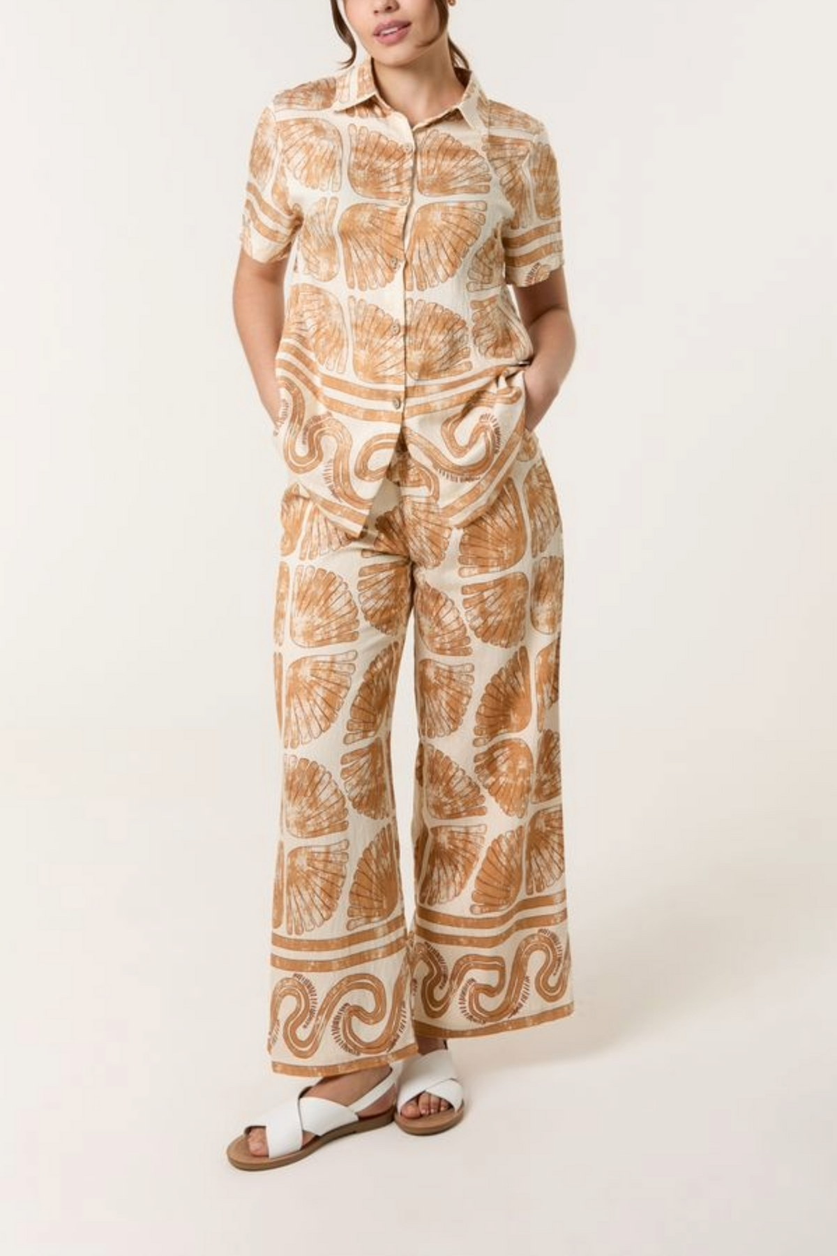 Shell Print Short Sleeve Shirt & Pants Co-Ord