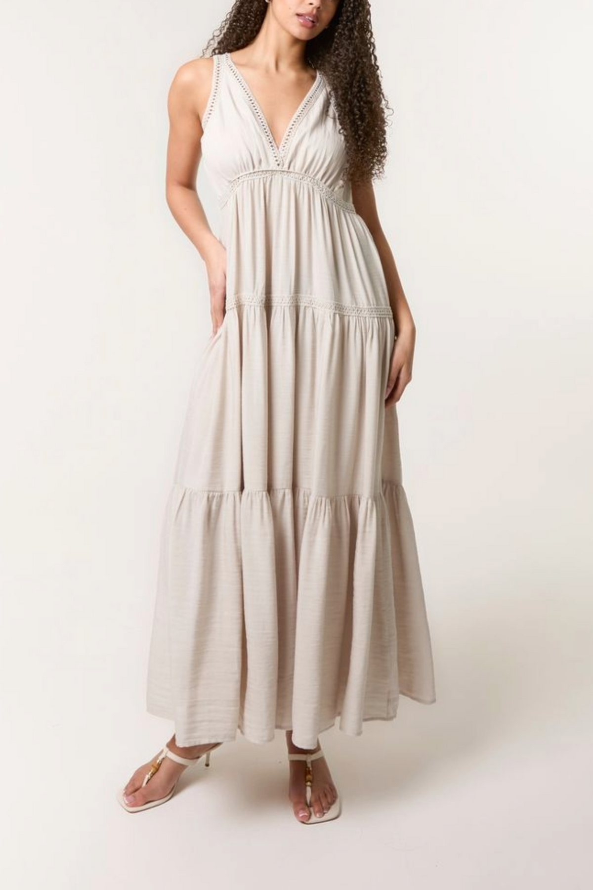 Tiered Grecian Maxi Dress