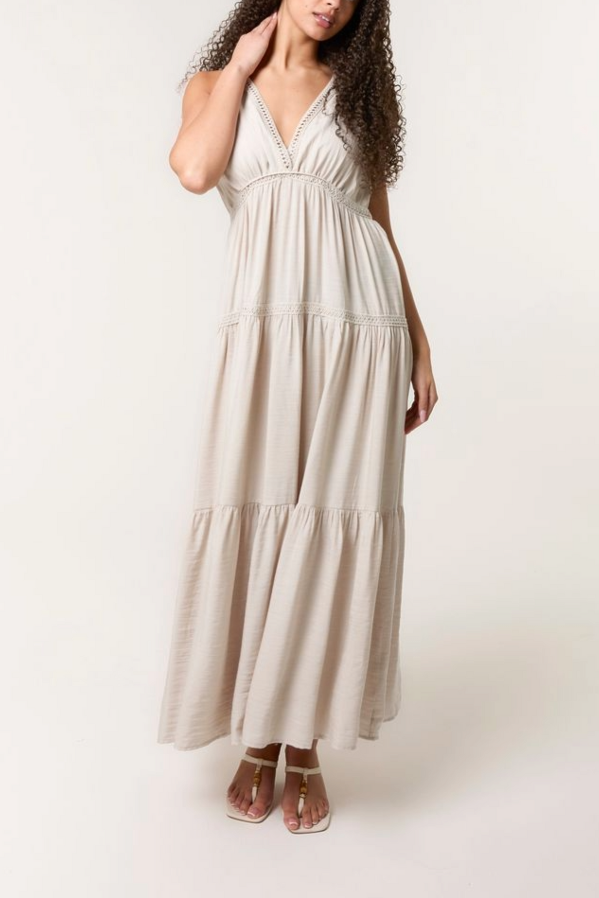 Tiered Grecian Maxi Dress