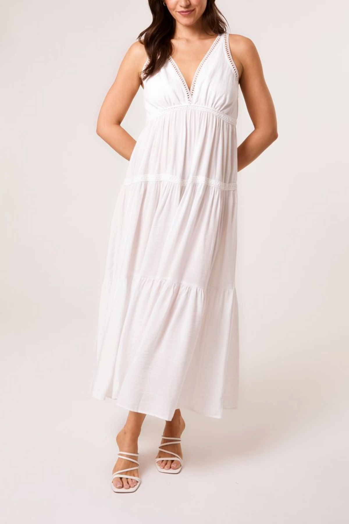 Tiered Grecian Maxi Dress