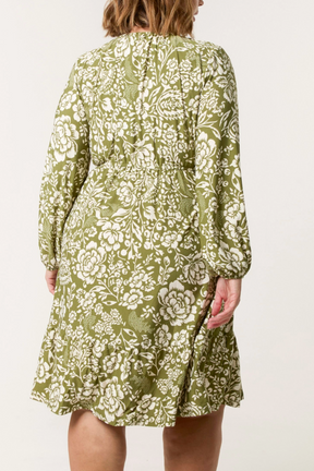 Curve Shirred Neck Elastic Mini Dress