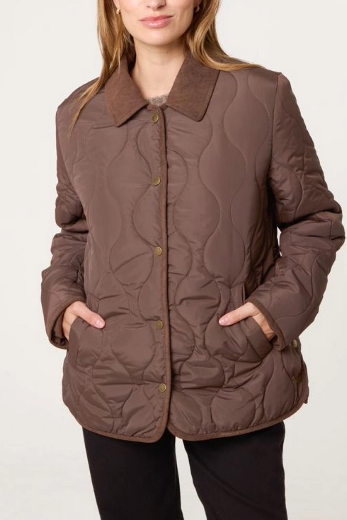 Onion Quilted Cord Coat