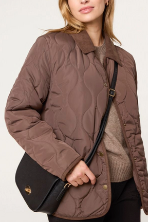 Onion Quilted Cord Coat