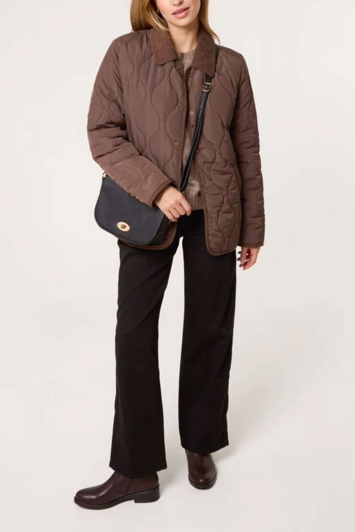 Onion Quilted Cord Coat
