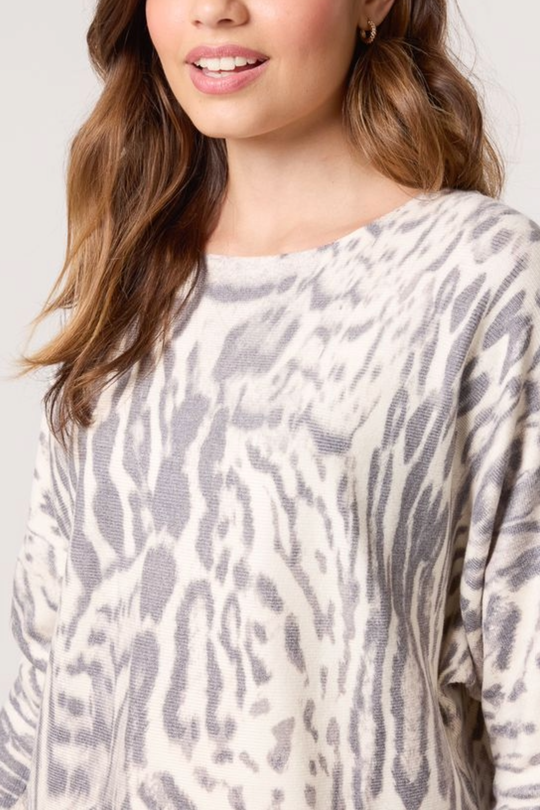 Animal Print Fine Knit Jumper