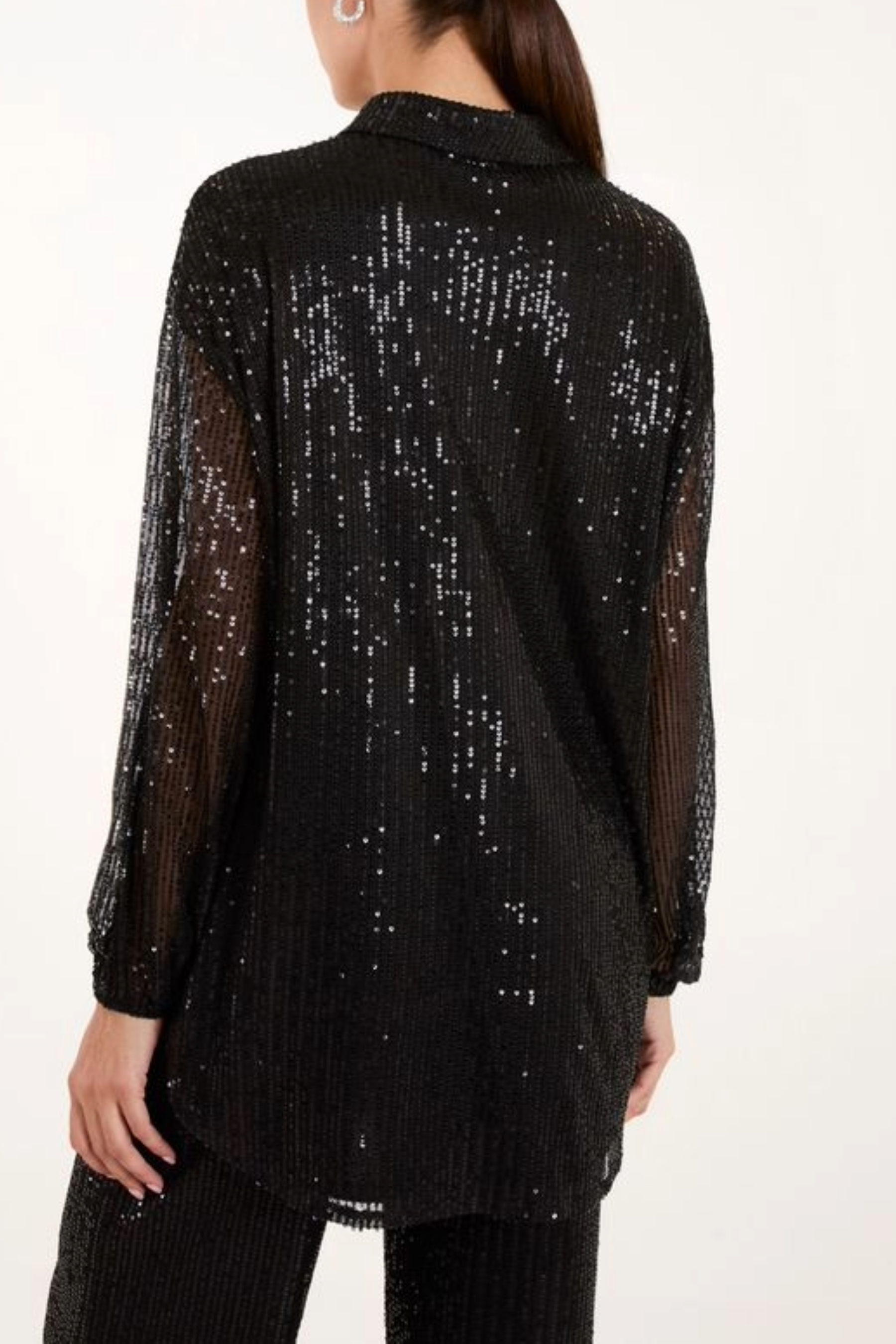 Sequin Button Up Shirt