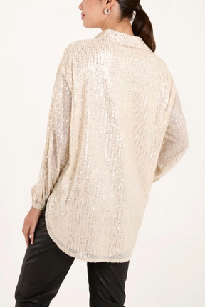 Sequin Button Up Shirt