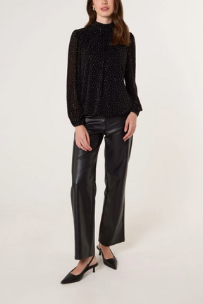 Diamante Shoulder Pad Puffball Top