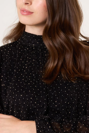 Diamante Shoulder Pad Puffball Top