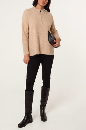 Half Zip Soft Knit Jumper