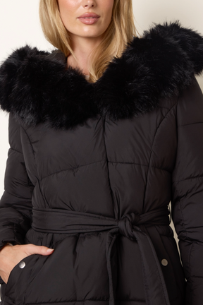 Pelted Fur Short Puffer Jacket
