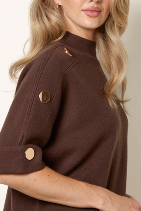 Short Sleeve Button Detail Jumper