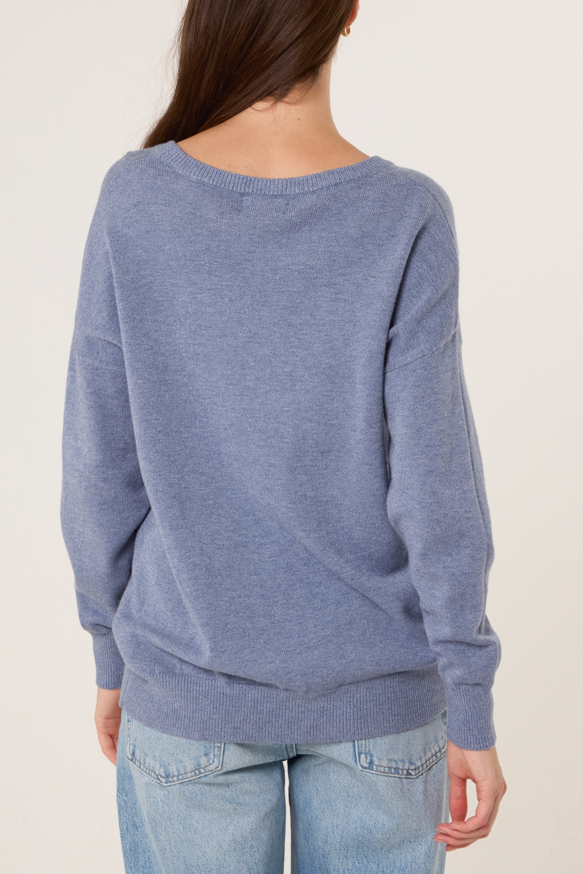 Ribbed Round Neck Knit Jumper