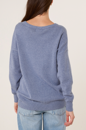 Ribbed Round Neck Knit Jumper