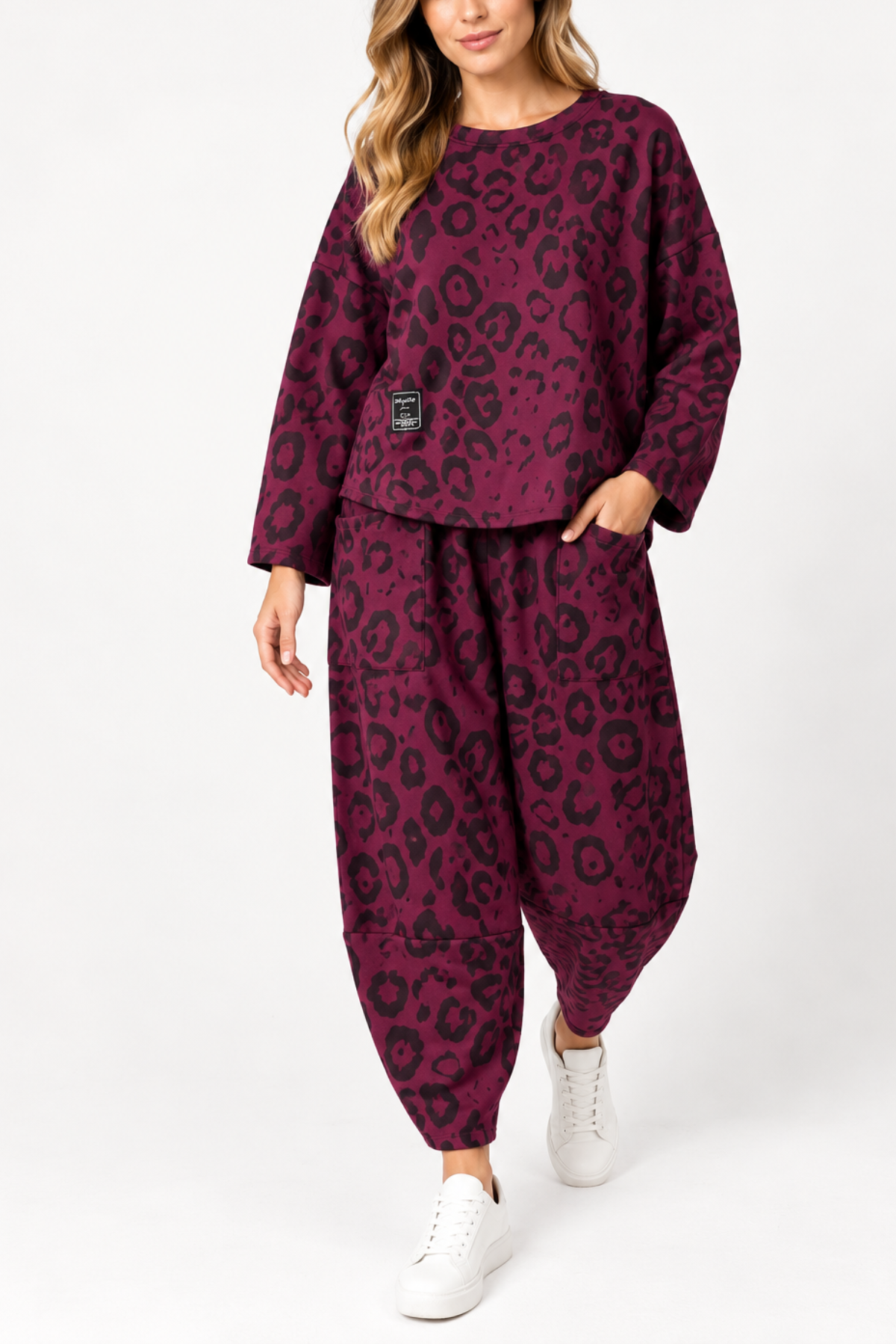 Leopard Print Jumper & Cuff Trouser Set