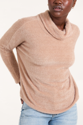High Neck Fluffy Knit Jumper