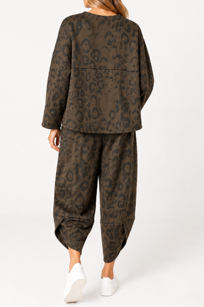 Leopard Print Jumper & Cuff Trouser Set