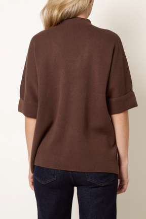 Short Sleeve Button Detail Jumper
