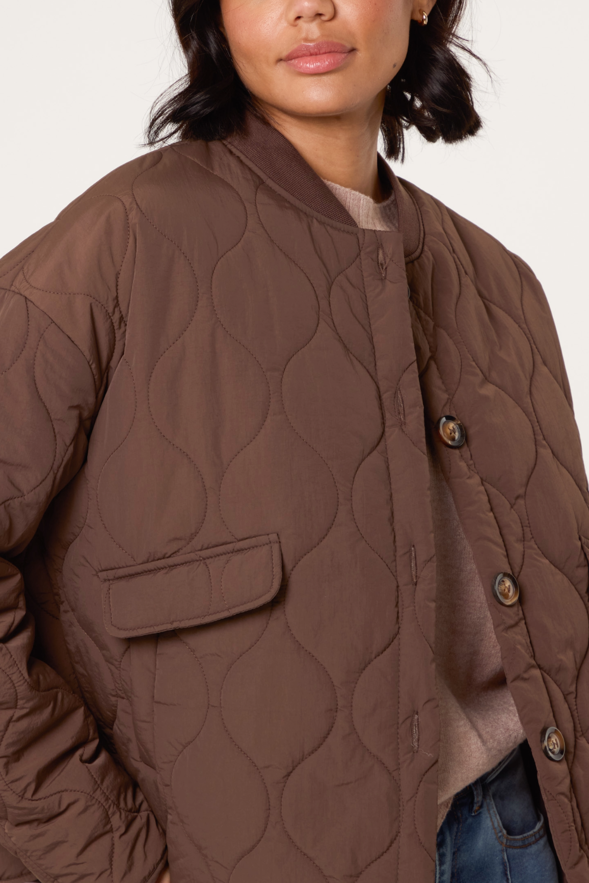 Classic Quilted Button Through Jacket