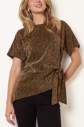 Rhinestone Side Tie Top