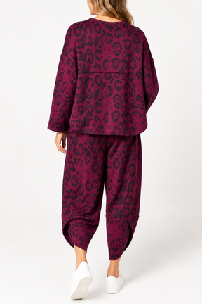 Leopard Print Jumper & Cuff Trouser Set