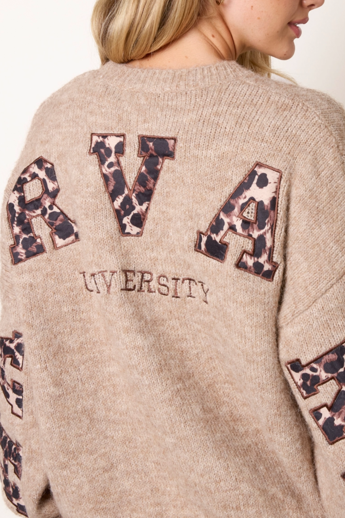 Animal "Harvard" Embroidery Knit Jumper
