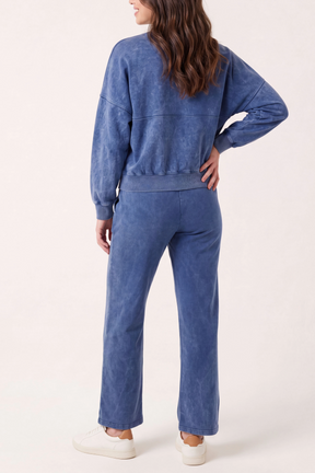 Acid Wash Bomber Sweatshirt & Jogger Set
