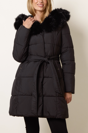 Pelted Fur Short Puffer Jacket