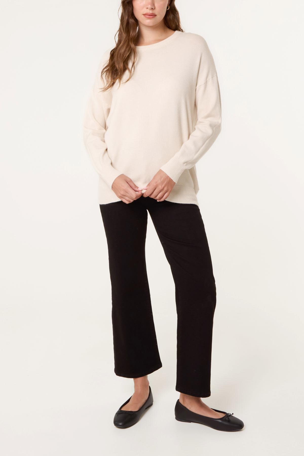 Ribbed Round Neck Knit Jumper