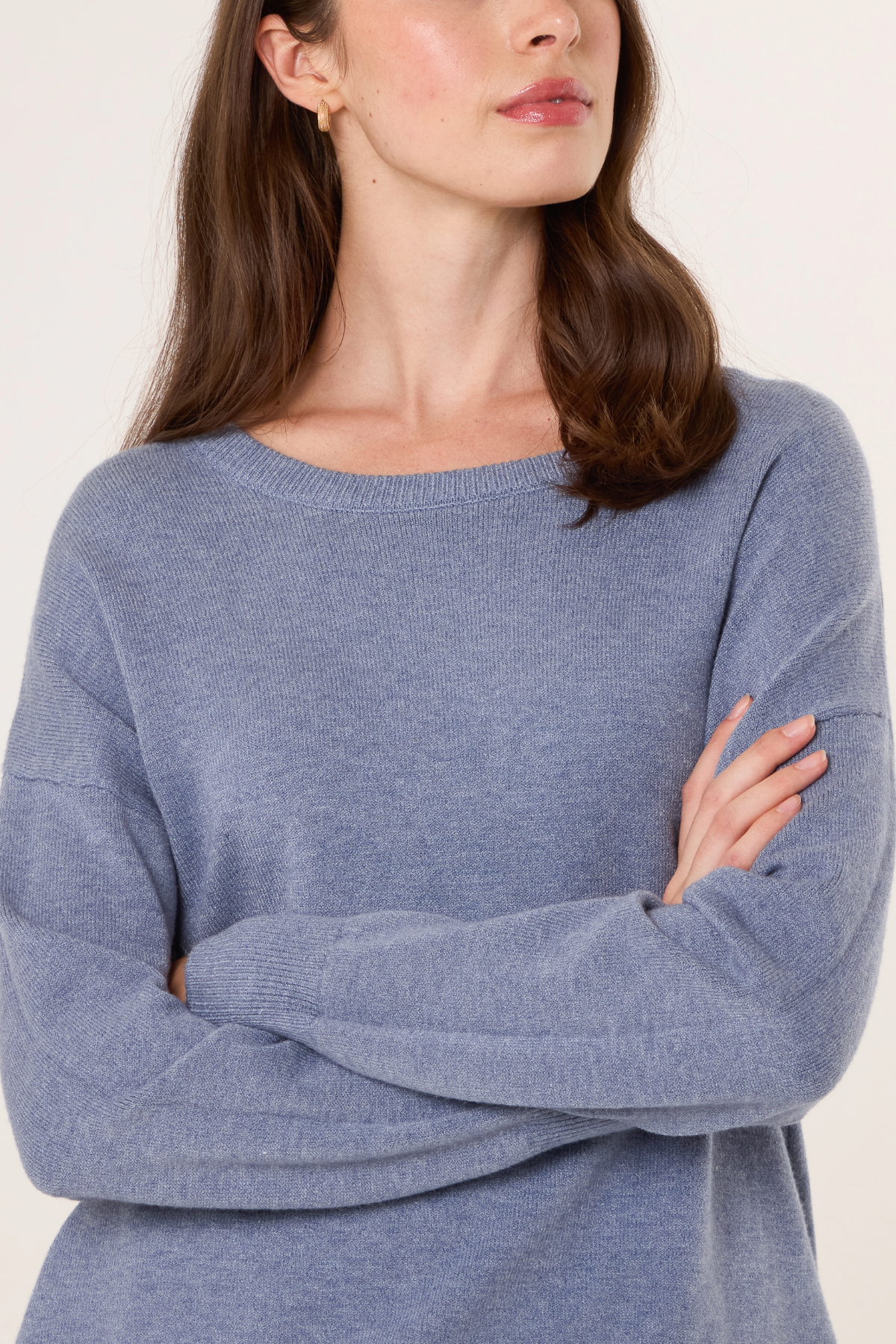 Ribbed Round Neck Knit Jumper