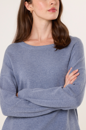 Ribbed Round Neck Knit Jumper